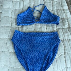 Skatie Blue Animal Print bikini Set